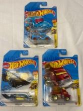 Brand New: 3 Assorted Hotwheel collectible cars