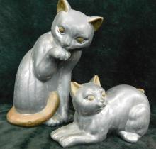 Cast Aluminum and Brass Cats - 4.25" and 8.5" Tall