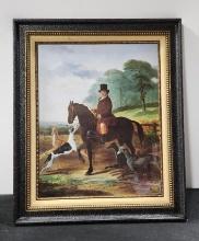W.H. Knight 1890 Framed Mr. Gilpin On His Favorite Hack With Greyhounds William Henry Knight 37x32