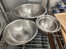 Four Stainless Steel Mixing Bowls