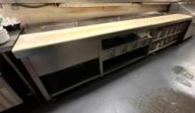 12ft, 4-Pan Steam Table w/ Under Storage, 2 Wells Do Not Heat, Includes Cutting Board