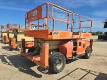 JLG 3394RT SCISSOR LIFT SN:200203091 4x4, powered by diesel engine, equipped with 33ft. Platform
