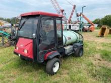 TORO SPRAYER SN:215907 powered by gas engine, equipped with EROPS, 300 gallon low profile tank.