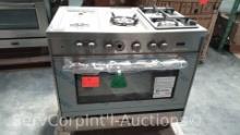 Lot on Pallet of Verona VEFSGE365NSS 36" Dual Fuel Range, Missing Parts