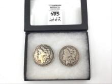 Lot of 2 Morgan Silver Dollars Including