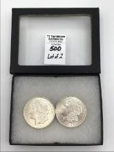 Lot of 2-1921 Morgan SIlver Dollars