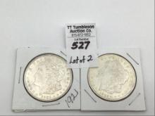 Lot of 2-1921 Morgan Silver Dollars