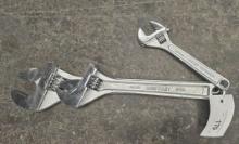 (3) Crescent Wrenches - 8", 12", 16"
