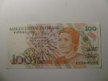 Foreign Currency: Brazil 100 Cruzeiros (UNC)