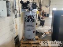 Unused Iron Horse 6hp 60 Gallon Shop Air Compressor, V-Twin Cast Iron Pump, Hi-Flo 135 PSI 11.2 CFM;