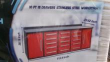 2024 CHERY INDUSTRIES STAINLESS STEEL WORKBENCH,  NEW, 10', 15 DRAWERS, AS