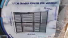 2024 CHERY INDUSTRIES STAINLESS STEEL WORKBENCH,  NEW, 7', 35 DRAWERS, AS I