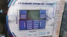 2024 CHERY INDUSTRIES STAINLESS STEEL WORKBENCH,  NEW, 7', 18 DRAWERS, AS I