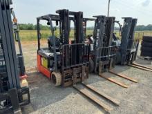 HELI 8FBE18U FORKLIFT, 5340 HRS  AC/BATTERY POWERED, OROPS, 3-STAGE MAST, 2