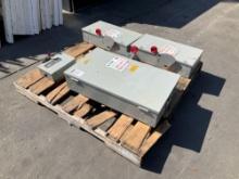 PALLET OF ( 3 ) EATON HEAVY DUTY SAFETY SWITCH DH363FGK / DH364FGK & ( 1 )... GE GENERAL DUTY SAF...