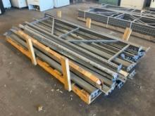 ( 1...) UPRIGHTS & ( 45...) ASSORTED SIZES CROSSBEAMS FOR RACKING,......CROSSBEAMS APPROX 8FT & U...