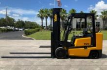 YALE FORKLIFT MODEL GLC080LGNGAE095, LP POWERED, APPROX MAX CAPACITY 7000LBS, MAX HEIGHT 215in, 8FT