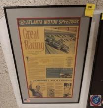 Atlanta Motor Speedway newspaper in frame