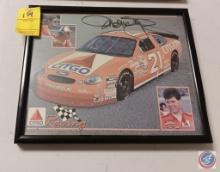 Michael Waltrip signed poster in frame