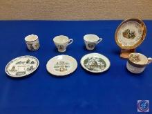 (4) small collector teacups and saucers Minnesota, mexico, Washington dc,