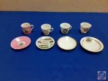 (4) small collector teacups and saucers Puerto Rico, Oklahoma and Mexico