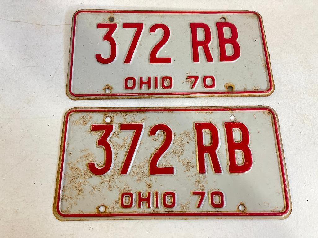 Matching Set of 1970 Ohio License Plates