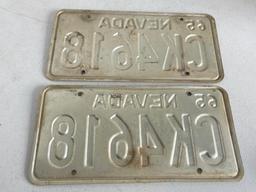 Pair of Matching 1965 Nevada License Plates