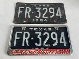 Pair of Matching Texas License Plates