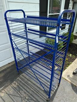 Metal Blue Rolling Rack