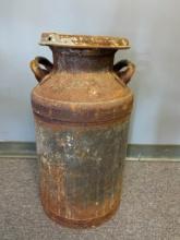 Vintage Metal Milk Can with LId