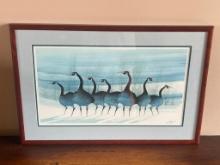 Framed Northern Friends by P. Buckley Moss Wall Art Piece - Signed
