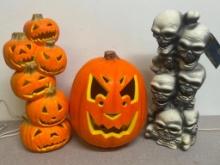 Group of Halloween Lighted Decorations