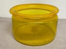 Vintage Yellow Blown Glass Canister