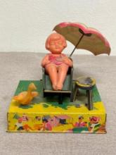 Vintage Wind Up C.K. Trademark Boardwalk Delight Litho Tin Figure