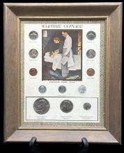 Framed Wartime Coinage by The Kennedy Mint—10” x