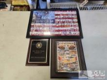 License Plates Photo of the American Flag White House Plaque and Route 66 Plaque