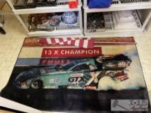 13x Champion Dragster Rug and 1 American Flag