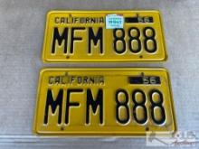 Pair of 1956 California License Plates