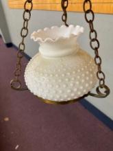 Two Milk glass hanging lights hardwired