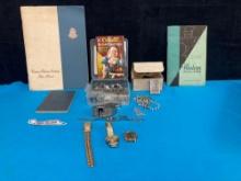 Watches, Tachikawa Emory lighter, Western military Academy catalogs, jewelry