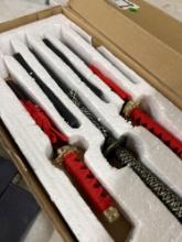 miniature samurai sword, set pocket, knives, pin, knives, sword hanger