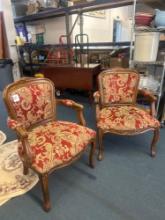 beautiful pair of upholstered arm chairs