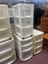 pair of rolling totes with drawers