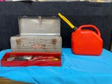 Craftsman toolbox, gas can and extension cords