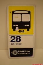 Decommissioned City Of Milwaukee Bus Stop Sign Hwy 100 Double Sided Metal 24in By 12