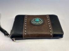 Western Style Zip Around Wallet/ Wristlet