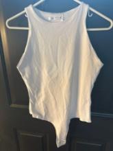 New Rep Ria Womens White Body Suit Size Medium