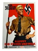 Nazi German Propaganda Postcard National Socialist German Student's League