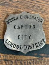 Unusual Rare School Enumerator Canton Ohio Badge