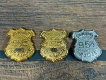 Three Vintage Cleveland, Ohio Obsolete Police Detective Badges